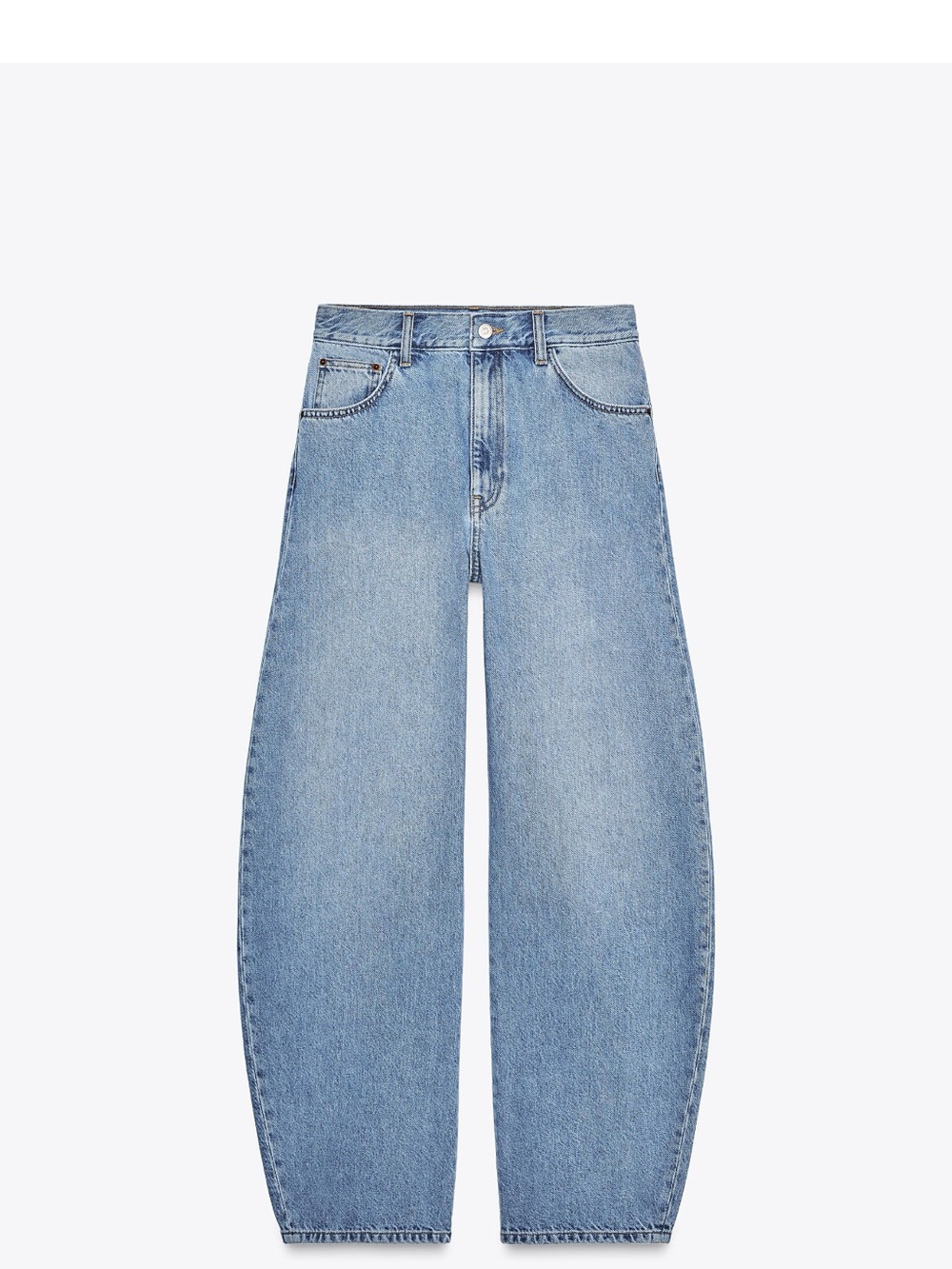 Zara Light Blue Wide-Leg Denim Jeans